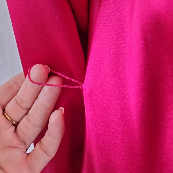 Lafayette 148 Silk‎ Blouse Womens Size 8 Raspberry Holidays Work Christmas M - Picture 7 of 13